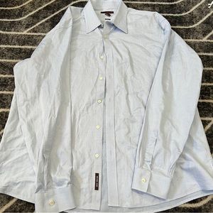 Michael kors classic fit mens blue white button up shirt sz XXL big & tall work